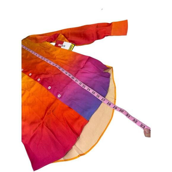 BRUCE GLENN PRISM SUNRISE SILK BUTTON UP SHIRT WOMENS XS NEW - Picture 8 of 12